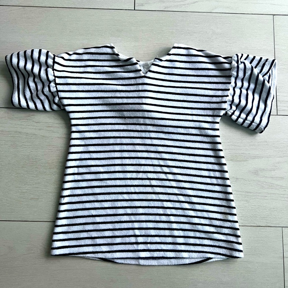 Janie and jack toddler swim cover up- 3T navy white striped